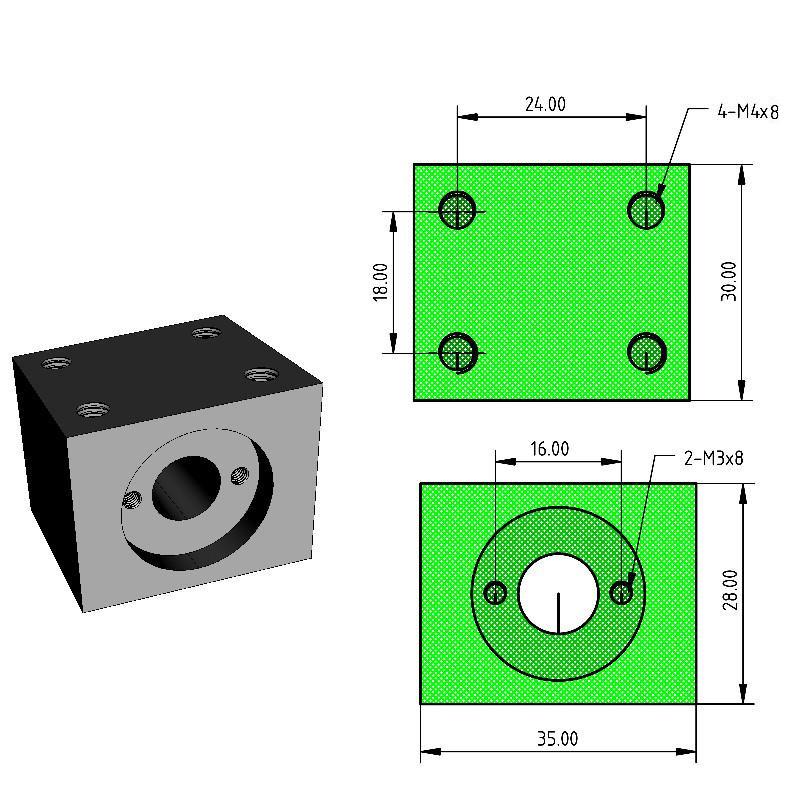  T8 Leadscrew nut housing